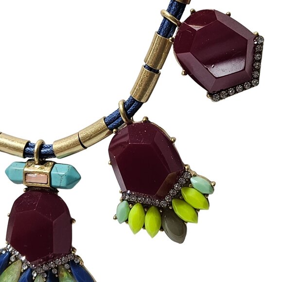 J.Crew Chunky Pendant Necklace Ethnic Statement Beaded Accents Fashion Jewelry - Picture 3 of 7